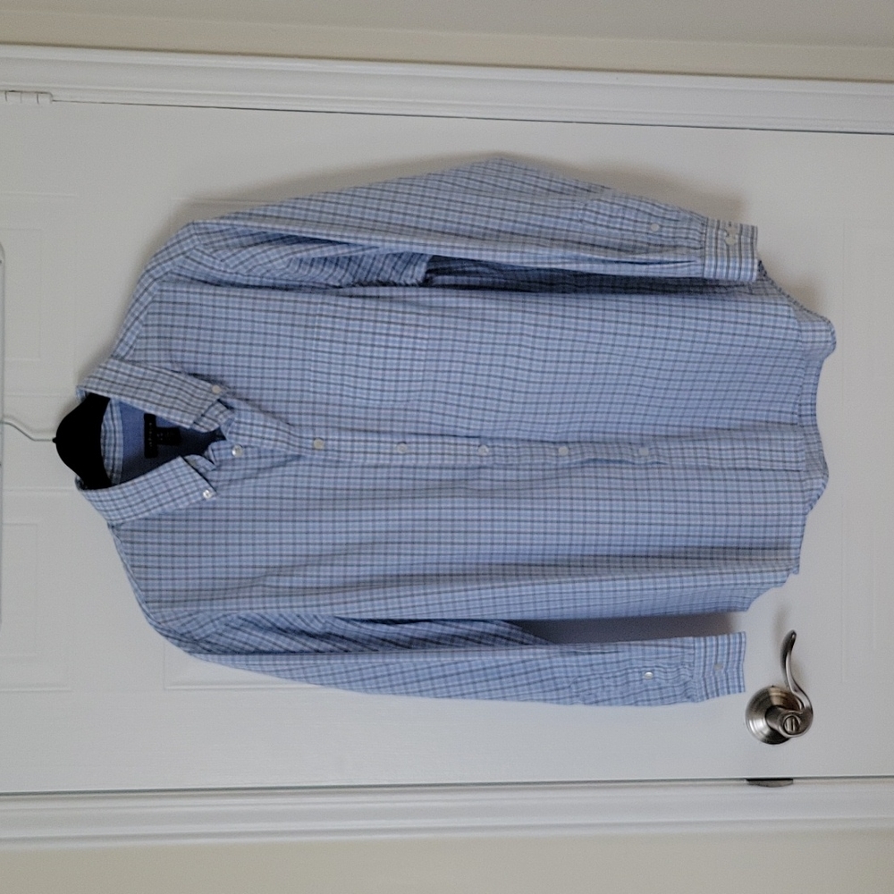 Van Heusen Men's Long Sleeve Blue Shirt- Size L